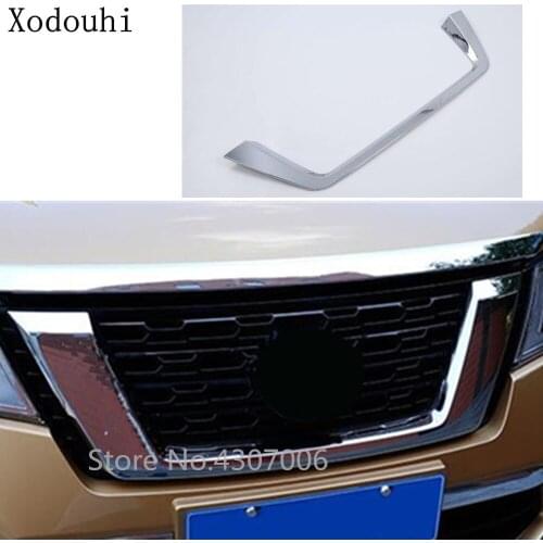 Car Styling protection ABS chrome trim Front up Grid Grill Grille molding hoods panel 2pcs For Nissan Terra 2018 2019 2020