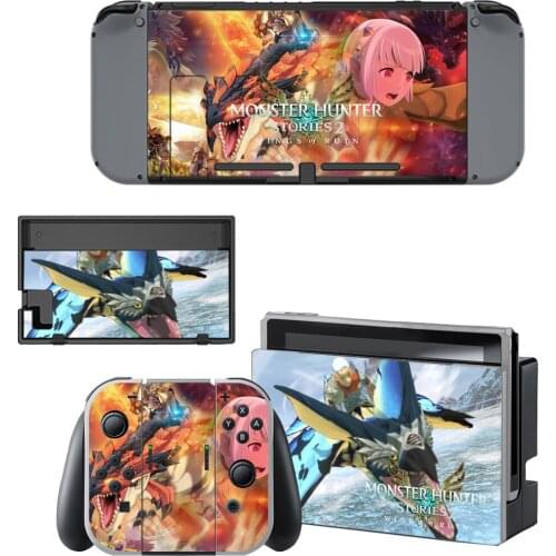 Monster Hunter Stories 2 Sticker Skin for Nintendo Switch NS Console Dock Charger Stand Holder Joy-con Controller Vinyl