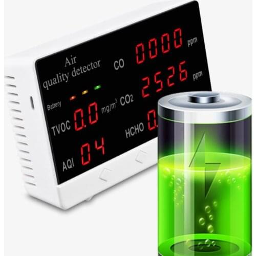 Digital Indoor/Outdoor CO/HCHO/TVOC Tester CO2 Meter Air Quality Monitor Detector Multifunctional Household Gas Analyzer