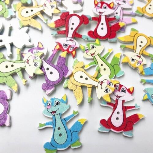 30Pcs Wooden Sewing Buttons Scrapbooking 2 Holes 32X27mm Costura Botones Decorate WB577
