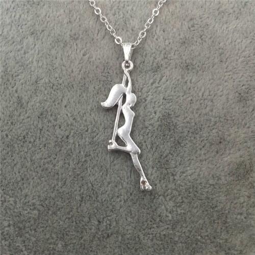 Elfin Trendy Pole Dancer Necklace Strip Dancer Silhouette Gift for Bachelorette Party Women Pendant Necklace Figure Jewellery