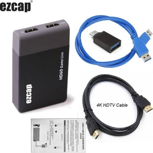 USB 3.0 HDMI Video Capture Card 4K 1080P Game Live Streaming Mic in Loop Out HDMI Cable for iPhone Switch XBOX PS4 OBS Broadcast