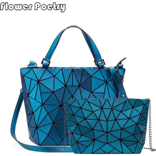 2 Set Women Messenger Handbag Matte Designer Female Chain Shoulder Bag Solid Geometric Leather Ladies Crossbody Bags Bolsos Sac