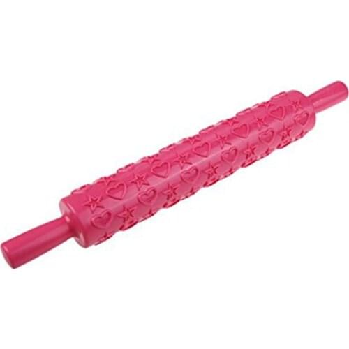 Ondant Ribbon Stripe Bow Cutter Roller Pin Hearts and Stars Embosser Becorating Cake Paste rolling pins