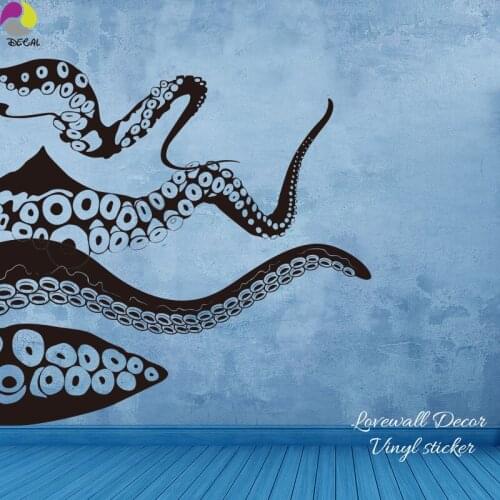 Cartoon Octopus Ocean Animal Wall Sticker Sofa Bedroom 150cm Sea Animal Feet Wall Decal Jumbo Tentacles Vinyl Home Decor Door