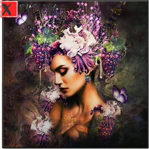 Diamond Painting Kit Portrait Woman 5D DIY Diamond Embroidery Cross Stitch Flower Butterfly Rhinestones Mosaic Wall Art decor