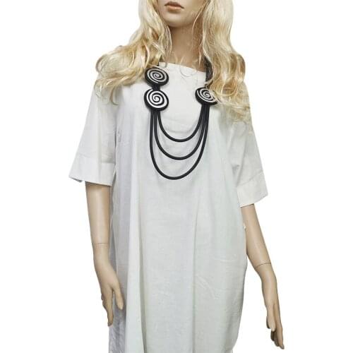 YD&YDBZ Handmade Round Whirlpool Leather Jewelry Necklace Women Gothic Style Rubber Choker Pendant Trinket Decoration Necklaces