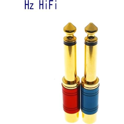 10PCS 6.35MM Gold Plating MONO Plug TO RCA JACK Audio Interconnect Adapter Converter for Amplifier Speaker MP3