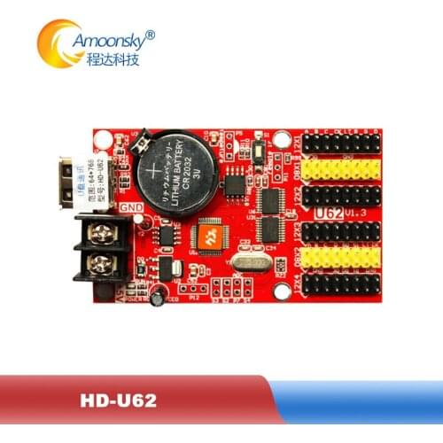 LED sign control card Huidu HD-U62 support 7 color display HUB08 HUB12 port for outdoor advertisement panel