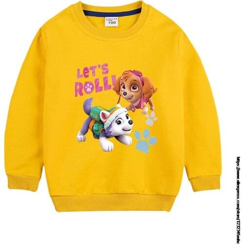 Cartoon Print Paw Patrol Childrens Clothes Spring Autumn Long Sleeve Girl Boy Sweatshirts Toddler Kids Casual Hoodies Tops