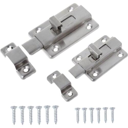 2019 New 2/3 Inch Stainless Steel Hardware Door Lock Barrel Bolt Latch Padlock Clasp Set Brushed Stainless Steel Hardware
