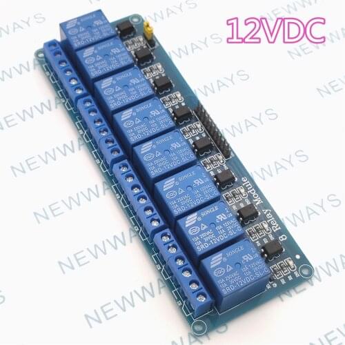 8 Channels Dc12V Relay Module Supports Low Level Trigger Eight-Way Relay Expansion Board