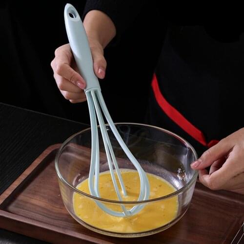 Manual Solid Silicone Egg Beater Flour Cream Whisk Mixer Kitchen Baking Tools
