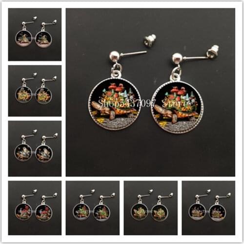 Turtle earrings animal earrings simple style drop earrings glass cabochon earrings jewelry ladies lover gifts