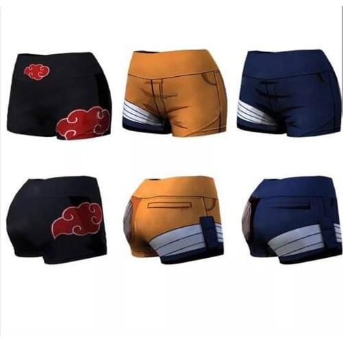 3D Anime Printed Funny Slim Fit High Waist Yoga Sport Shorts Hip Push Up Women Soft Fitness Running Shorts Workout Gym Shorts