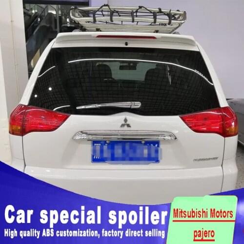 For Mitsubishi pajero spoiler 2009 to 2013 high quality For ABS brake red light lighting spoilers by primer black white paint