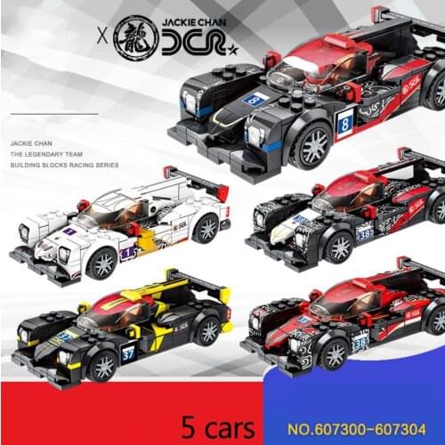 Technical 1:32 scale car block 24 HEURES DU MANS china legend racing team jackie chan dc model Pull back vehicle brick toy gift