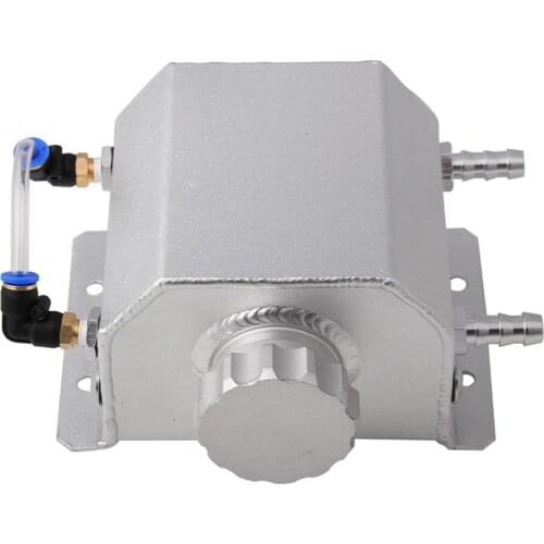 Universal 1L Aluminum Radiator Coolant Bottle Water Tank Reservoir Silver