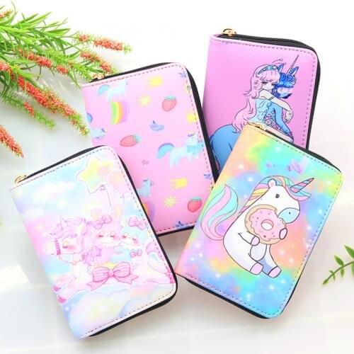 Japan and Korea Women Clutch casual PU Leather Wallets mini short Coin Purses bag girls Lady credit Cards Holder money wallet