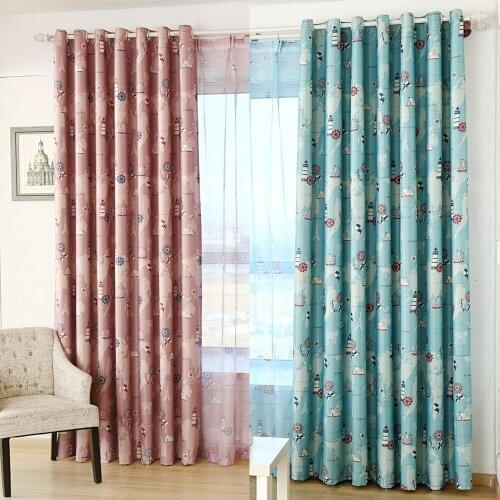 Sailing Era Kids Bedroom Curtains Noise Reduction Polyester Window Door Curtain Kitchen Living Room Valances with Grommet Jinya