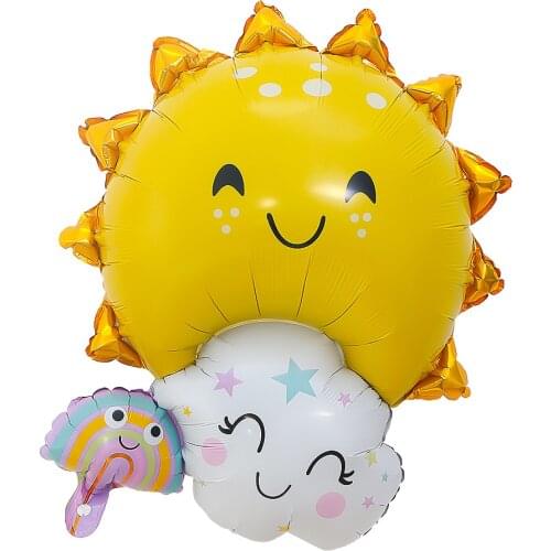 1pc Sun Moon Smiley Rainbow White Cloud Foil Balloons For Wedding Birthday Party Decoration Baby Shower Kids Toy Helium Balls