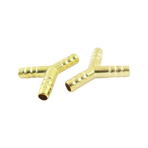 Brass Y Shape 3 Way 10mm Barb Air Water Tube Hose Connector Joiner 2pcs