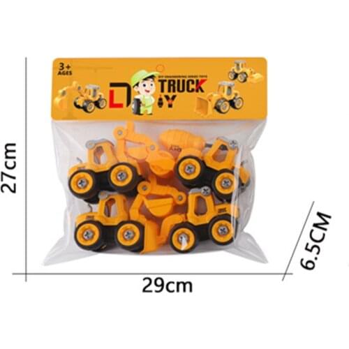 4pcs/2pcs Construction Toy Engineering Car Fire truck Screw Build and Take Apart Great for Kids Boys