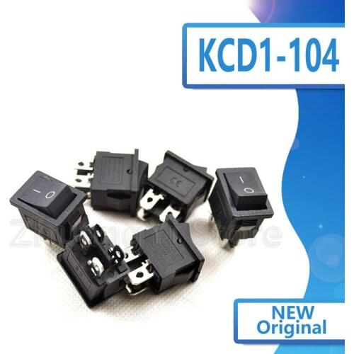 5PCS/Lot New KCD1-104 6A 250V/10A 250V LCD TV Power Switch 4 Contact Points Boat Rocker Switches Black Wholesale 21*15MM