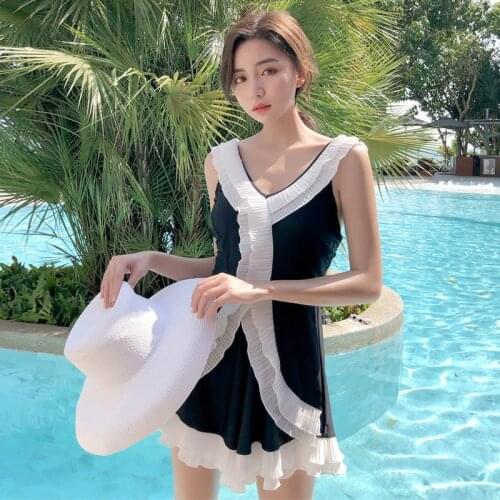 One Piece Women Swimsuit Push Up Swimwear Wholes 2021 New Korean Bump Color Hot Bathing Suit Female Print Polyester Sierra