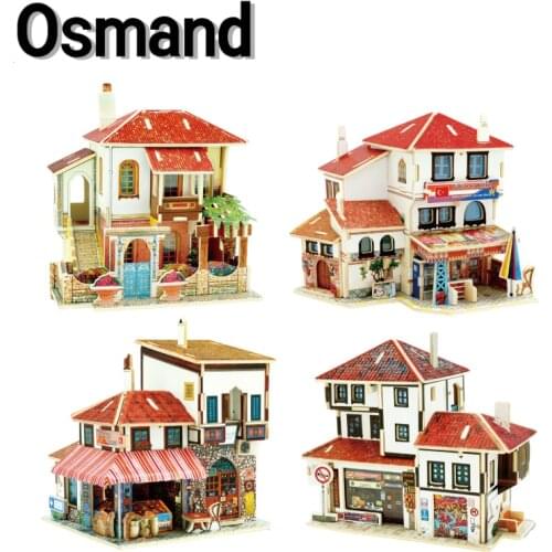 3D Wooden Miniature Puzzle Turkey World Famous Model Building Spice Market Flat Jigsaw Educational Assembly Toy for Kids Gift