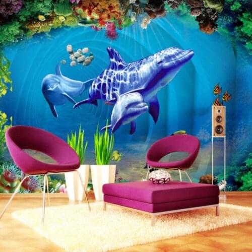 Dropship Colomac Wallpaper Kids 3D Underwater World Dreamy Wall Paper for Kids Room Mural Wallpaper Papel Pintado De Pared