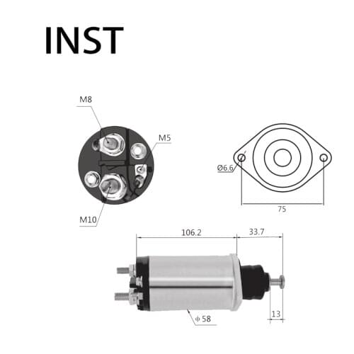 ELECTROMAGNETIC SWTICH SOLENOID FOR 24V 4.5KW F042010491 10457116 10483810 10483811 810 SSD5521BA SSD5521CL SSD5521FX