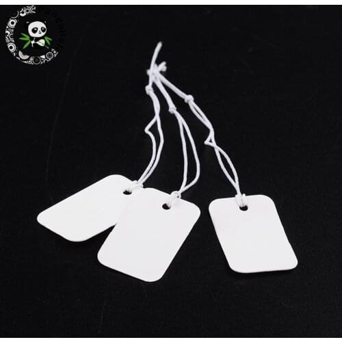 Paper Price Cards, Can be tied on the products, Rectangle, White, 25x15x0.3mm