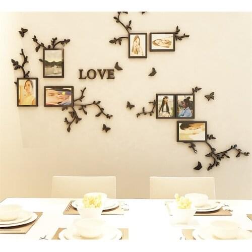 [HHT] 3D Acrylic Acrylic Love Life Photo Wall Stickers Living Room Bedroom Wall Decorations Home Decor Photo Frames