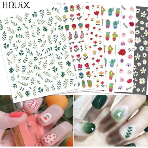 HNUIX Newest 3d nail art sticker Flowers Motifs Nails Art manicure decal decorations design nail sticker for nail beauty tips