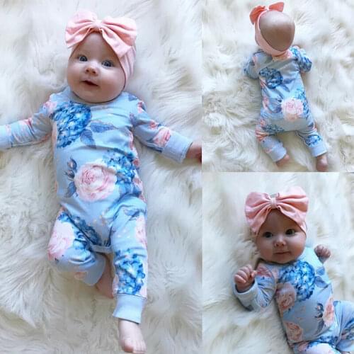 Pudcoco Newborn Kid Baby Girls Floral Bodysuit Jumpsuit Outfits Clothes Playsuit