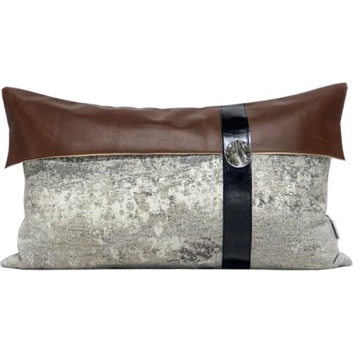 Brown Grey Patwork Cushion Cover Home Decor Waist Pillows For Sofa Living Room Classic Luxury Design Cushions 30x50cm