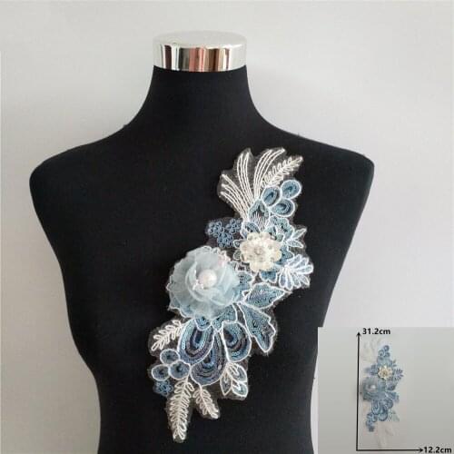 Flower Hollow Rhinestone Lace Dress Gorgeous Craft Material Sewing Embroidery Application Accessories