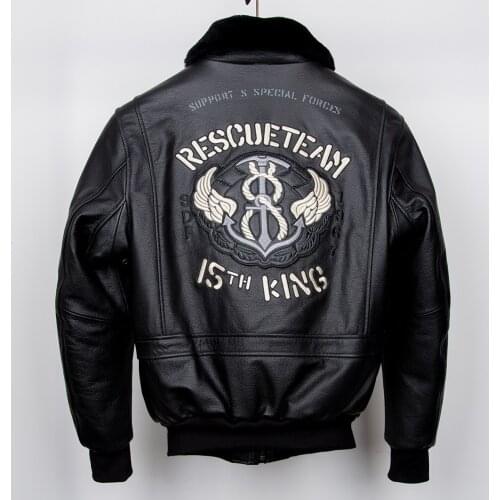 2021 Black Italy Military Style Genuine Pilot Leather Jacket Wool Collar Large Size 5XL Natural Cowhide Autumn Aviation Coat