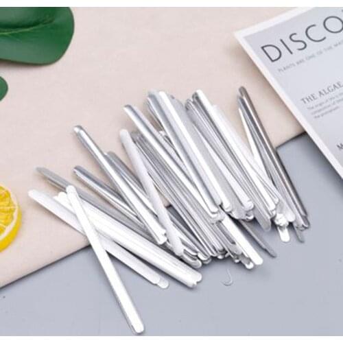 Wholese 50pcs/100pcs Adhesive Metal Flat Aluminum Nose Strips Bridge Wire Clips Ties For DIY Mask Making 95x5x0.5mm