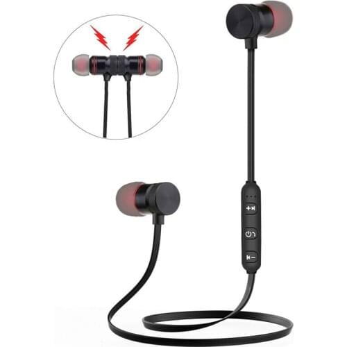 XT6 Magnetic Wireless Neckband Earphone Sport Running Headphone Handsfree Headset Volume Control For IPhone 12 11 8 7 6 Huawei