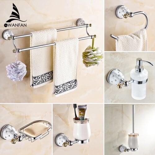 Bathroom Accessories Bath Hardware Set Golden Color Toilet Paper Holder Towel Rack Tissue Holder Cup Holder Robe Hook 5100L