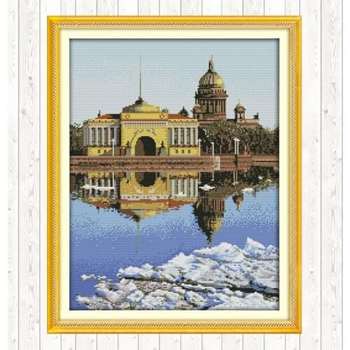 St. Petersburg 14CT 11CT Counted and Stamped DIY Needlework Crafts Cross Stitch Embroidery Kit DMC Cotton Thread Printed Canvas