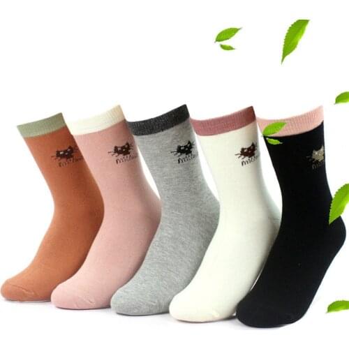 Cute harajuku cat Cotton women socks summer korean animal funny cute ankle sock happy candy color socks