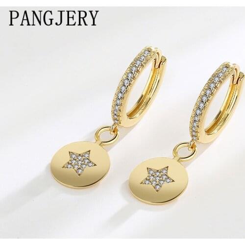 PANGJERY Prevent Allergy 925 Sterling Silver Five-pointed Star Stud Earrings for Women Fashion Geometry Birthday Jewelry Gifts