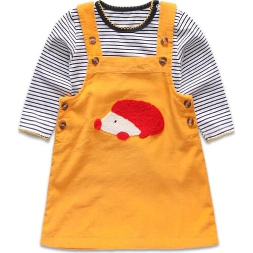 Baby girls dress,Infant Long Sleeve+Tops+Backstrap Skirt Set