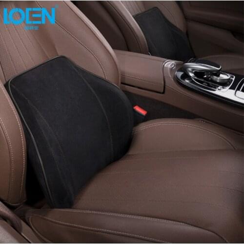 Car Seat Memory Foam Lumbar Cushion Back Support Faux Suede Office Home Chair Travel Sleeping Waist Rest Pillows 41x32x11cm