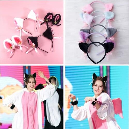 Lovely Night Party Club Bar Decorate Headbands Plush Cat Fox Fur Ear Hairband Girls Anime Cosplay Costume Cat Ear Hairwear