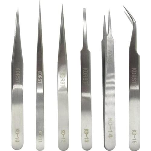 Professional Eyelash Extension Tweezers Curved Straight Tip Stainless Steel Non-magnetic Beauty Tweezer Makeup Eyelashes Tools