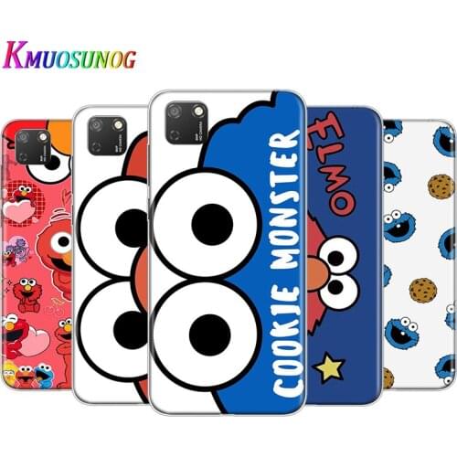 Transparent Cover Cute Sesame Street Cookie Elmo For Honor 9 9S 9A 9C 9X 9N 9i V9 10 10i 10X X10 Lite Pro Shockproof Phone Case